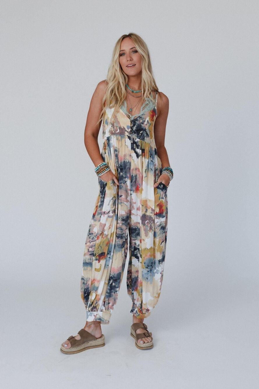 ee:some Radiant Dusk Jumpsuit in Mustard Size Small